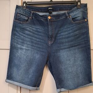 Casual Dark Blue Denim Shorts